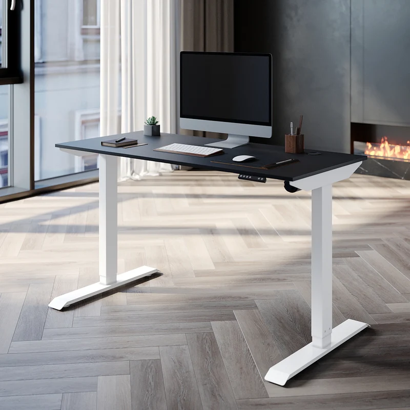 SONNI Höhenverstellbarer Schreibtisch Elektrisch 120 x 60 cm Leiser Betrieb mit Speicher-Steuerung und Kollisionschutz Funktion