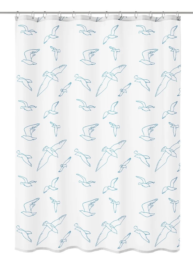 Duschvorhang Textil BIRDIE Weiß 180 x 200 cm