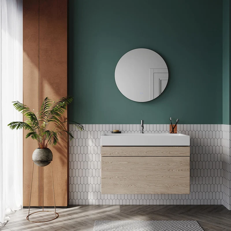 SONNI Badspiegel mit Beleuchtung Rund 3 Lichtfarbe einstellbar Beschlagfrei Runder Wandspiegel mit Touch für Badezimmer Lichtspiegel Warmweißes/Kaltweiße/Neutralweiß