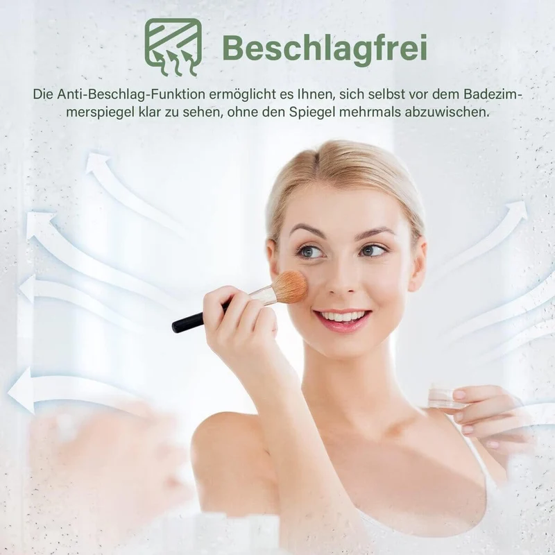 SONNI Badspiegel mit Beleuchtung Rund 3 Lichtfarbe einstellbar Beschlagfrei Runder Wandspiegel mit Touch für Badezimmer Lichtspiegel Warmweißes/Kaltweiße/Neutralweiß