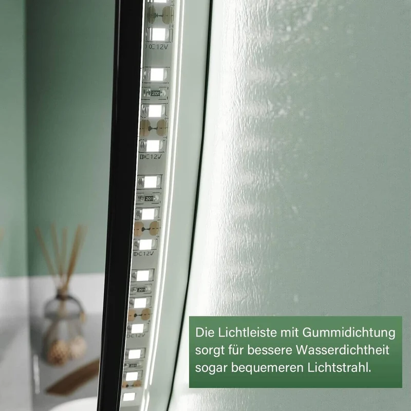 SONNI Badspiegel mit Beleuchtung Rund 3 Lichtfarbe einstellbar Beschlagfrei Runder Wandspiegel mit Touch für Badezimmer Lichtspiegel Warmweißes/Kaltweiße/Neutralweiß