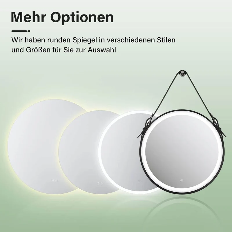 SONNI Badspiegel mit Beleuchtung Rund 3 Lichtfarbe einstellbar Beschlagfrei Runder Wandspiegel mit Touch für Badezimmer Lichtspiegel Warmweißes/Kaltweiße/Neutralweiß