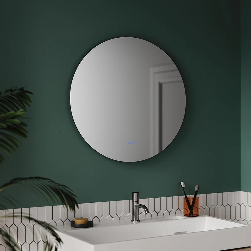 SONNI Badspiegel mit Beleuchtung Rund 3 Lichtfarbe einstellbar Beschlagfrei Runder Wandspiegel mit Touch für Badezimmer Lichtspiegel Warmweißes/Kaltweiße/Neutralweiß