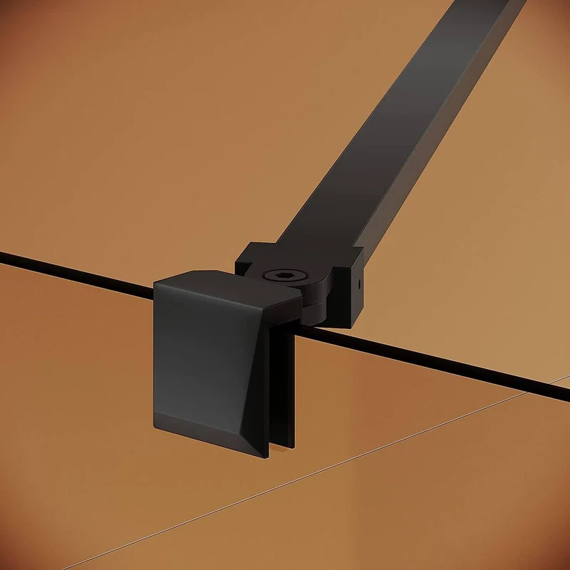 SONNI Duschwand für Badewanne Schwarz mit Seitenwand NANO-GLAS Badewannenaufsatz 2-teilig faltbar 120x140 cm(BxH) Duschabtrennung Badewanne