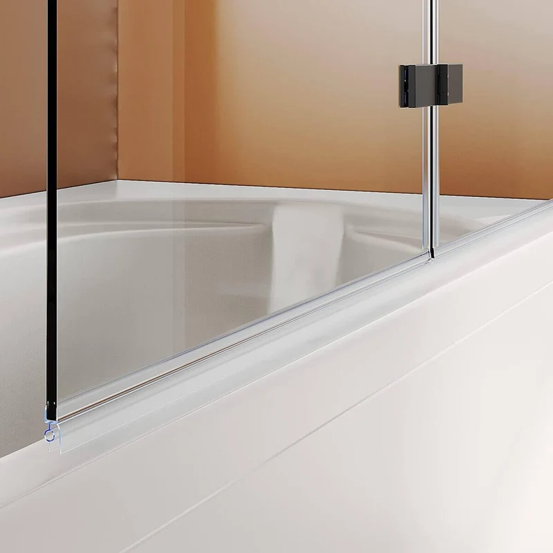 SONNI Duschwand für Badewanne Schwarz mit Seitenwand NANO-GLAS Badewannenaufsatz 2-teilig faltbar 120x140 cm(BxH) Duschabtrennung Badewanne