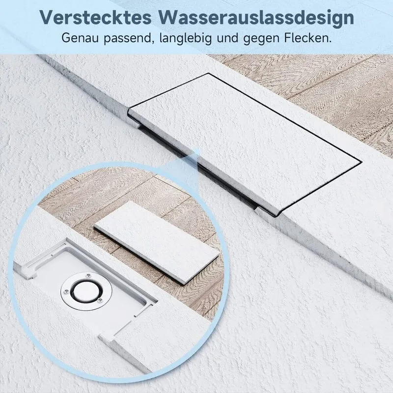 SONNI Design Duschwanne Weiß Duschtasse Flach aus SMC Brausewanne Super Flache 120 /140 x 90 cm mit Ablaufgarnitur ,Antirutsch