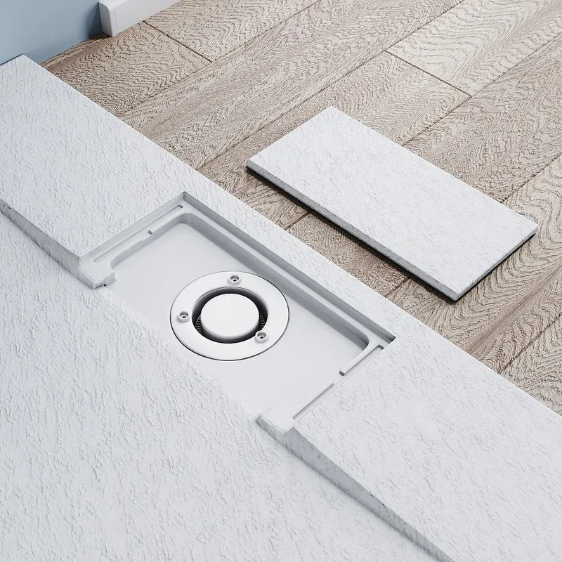 SONNI Design Duschwanne Weiß Duschtasse Flach aus SMC Brausewanne Super Flache 120 /140 x 90 cm mit Ablaufgarnitur ,Antirutsch