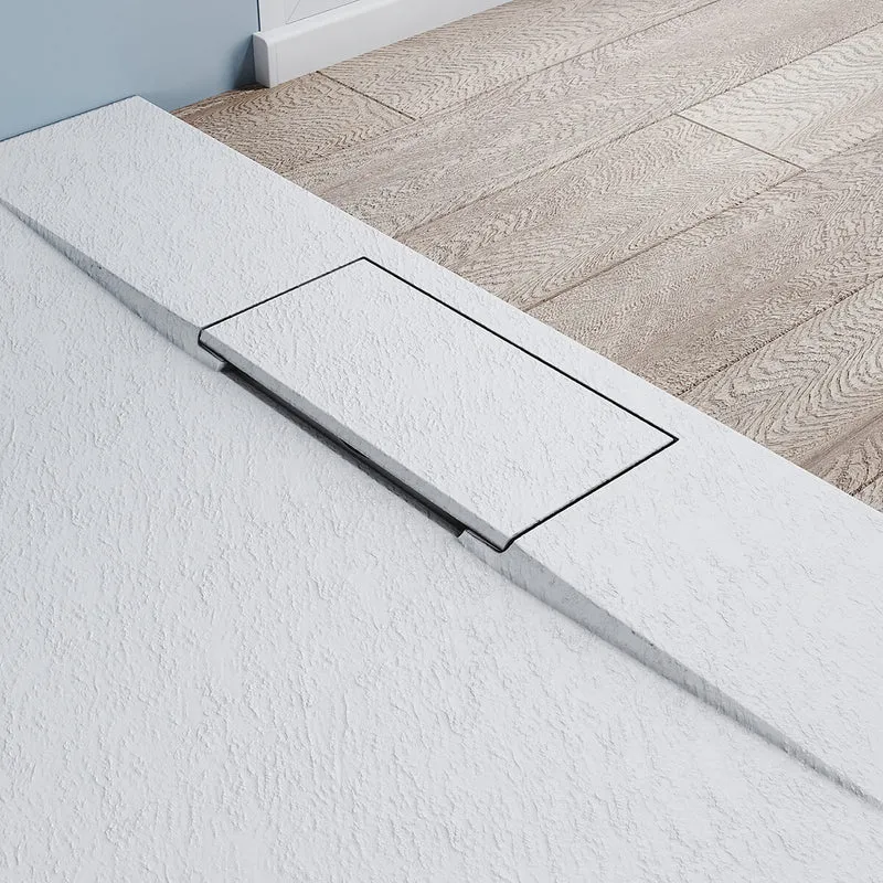 SONNI Design Duschwanne Weiß Duschtasse Flach aus SMC Brausewanne Super Flache 120 /140 x 90 cm mit Ablaufgarnitur ,Antirutsch