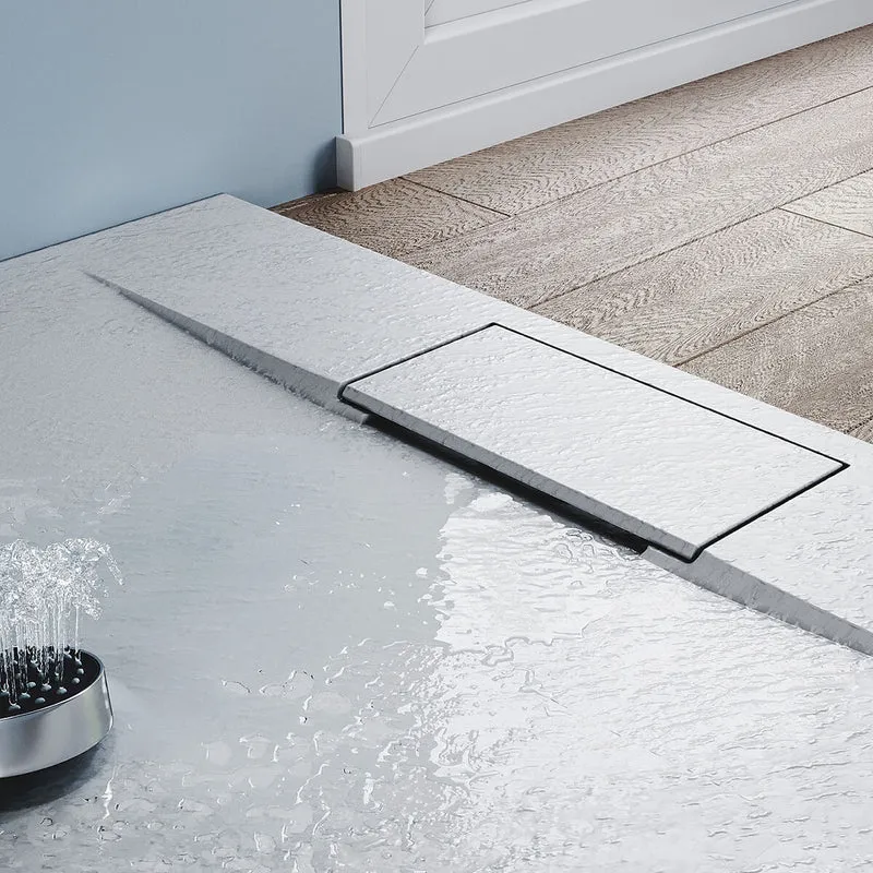 SONNI Design Duschwanne Weiß Duschtasse Flach aus SMC Brausewanne Super Flache 120 /140 x 90 cm mit Ablaufgarnitur ,Antirutsch