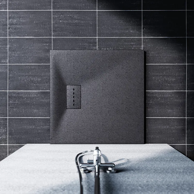 SONNI Design Duschwanne Flache SMC Duschtasse Antirutsch Brausewanne Grau Includes Ablaufgarnitur