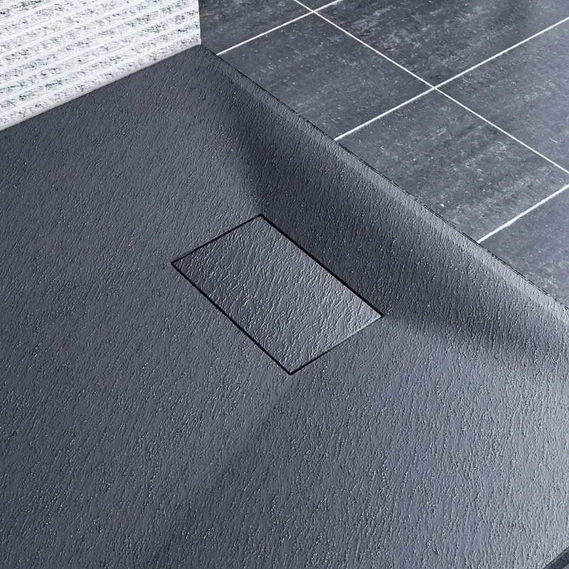 SONNI Design Duschwanne Flache SMC Duschtasse Antirutsch Brausewanne Grau Includes Ablaufgarnitur