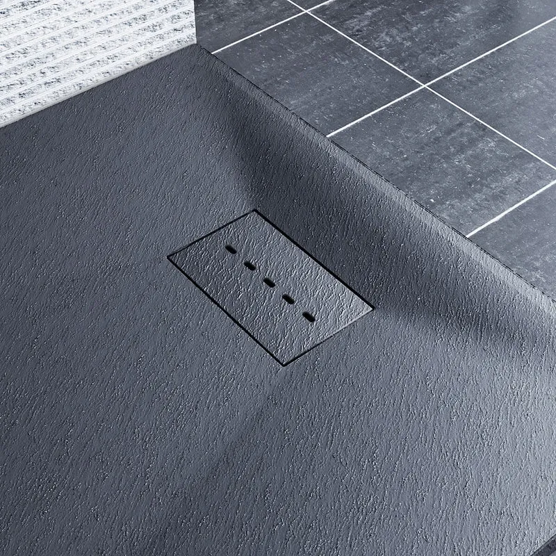 SONNI Design Duschwanne Flache SMC Duschtasse Antirutsch Brausewanne Grau Includes Ablaufgarnitur