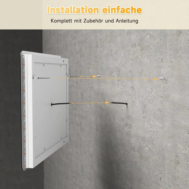 SONNI LED Badspiegel Lichtspiegel LED Spiegel Wandspiegel mit Touch-Schalter badspiegel mit Beleuchtung 80x60 cm Kaltweiß 6400K