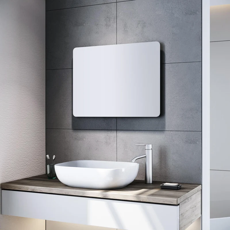 SONNI Badspiegel mit Beleuchtung 80x60 cm und 5.0 Bluetooth Beschlagfrei LED Badspiegel mit Touch-Schalter Wandspiegel Kaltweiße 6400K IP44