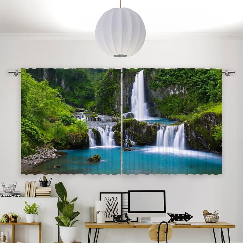 Vorhang Motiv "Wasserfall im Wald"