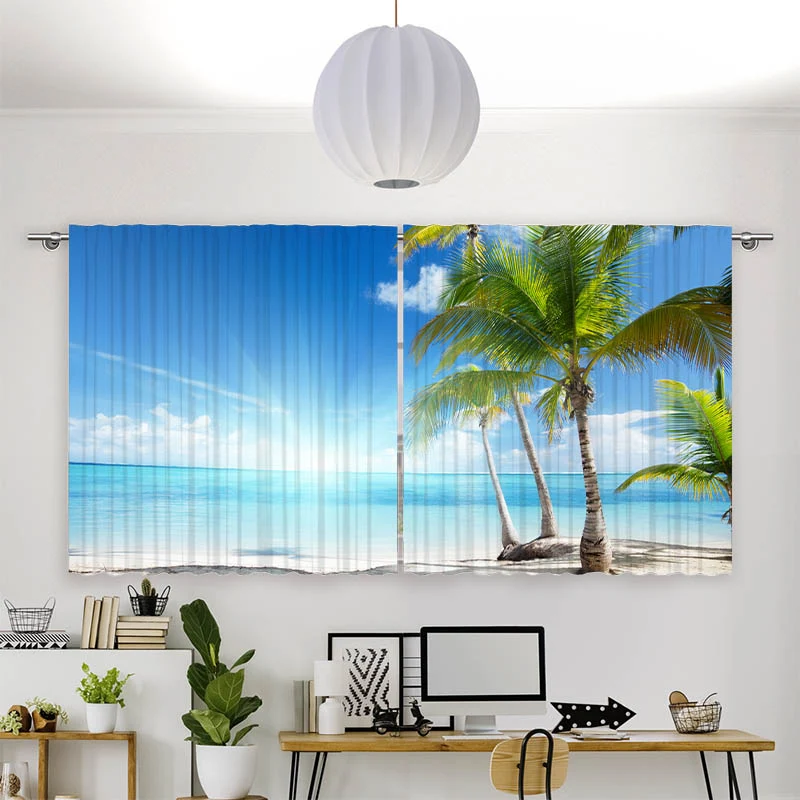 Vorhang Motiv "Palmen Strand Sonne"