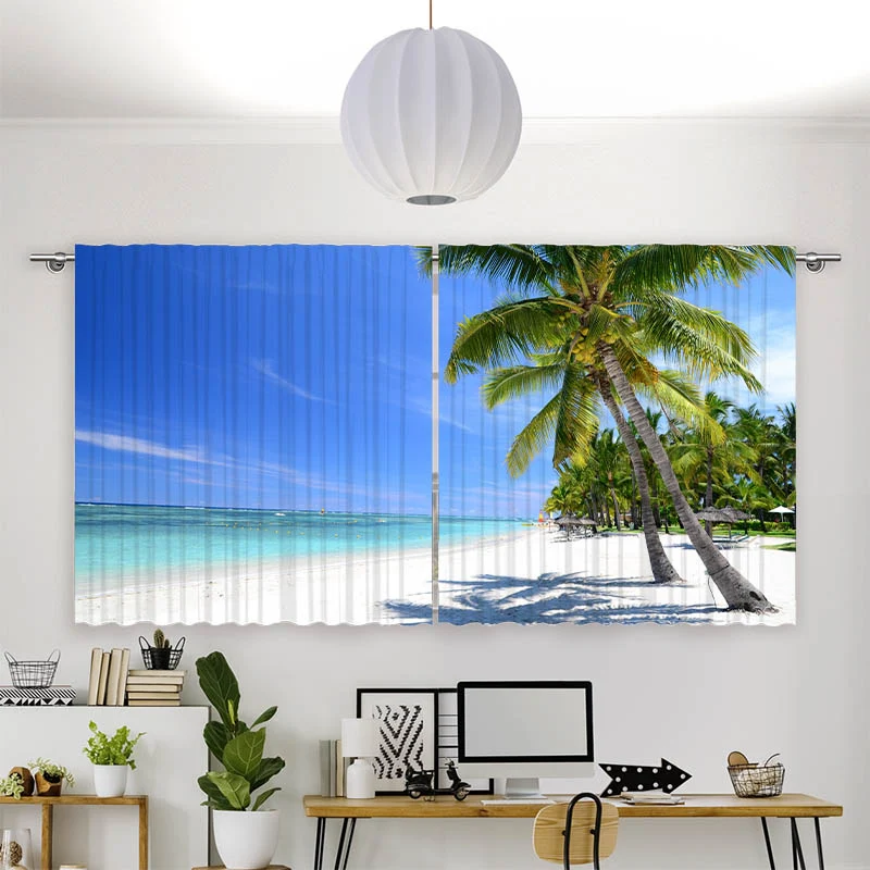 Vorhang Motiv "Meer Palmen Strand"