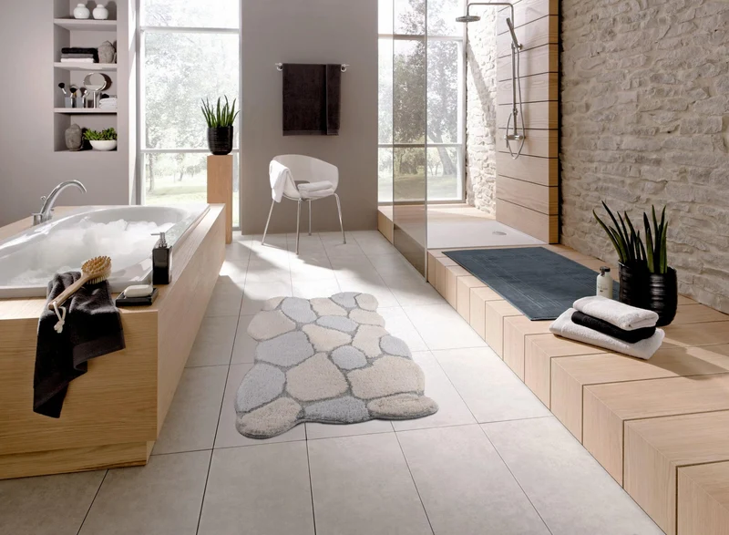 Badteppich BRICK Seidefarben 60 x 90 cm