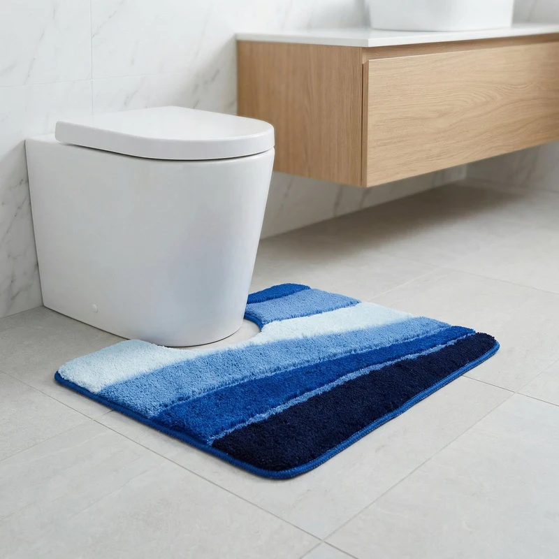 WC-Vorleger OCEAN Royalblau 55 x 50 cm mit Ausschnitt