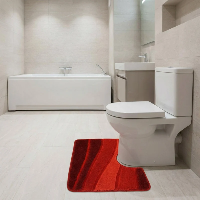 WC-Vorleger OCEAN Granat 55 x 50 cm mit Ausschnitt