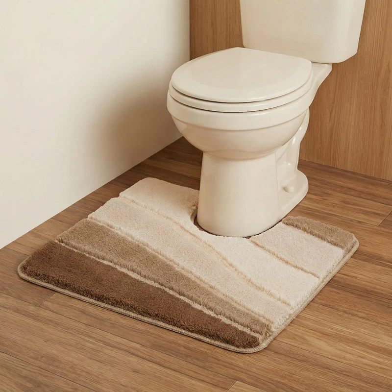 WC-Vorleger OCEAN Taupe 55 x 50 cm mit Ausschnitt