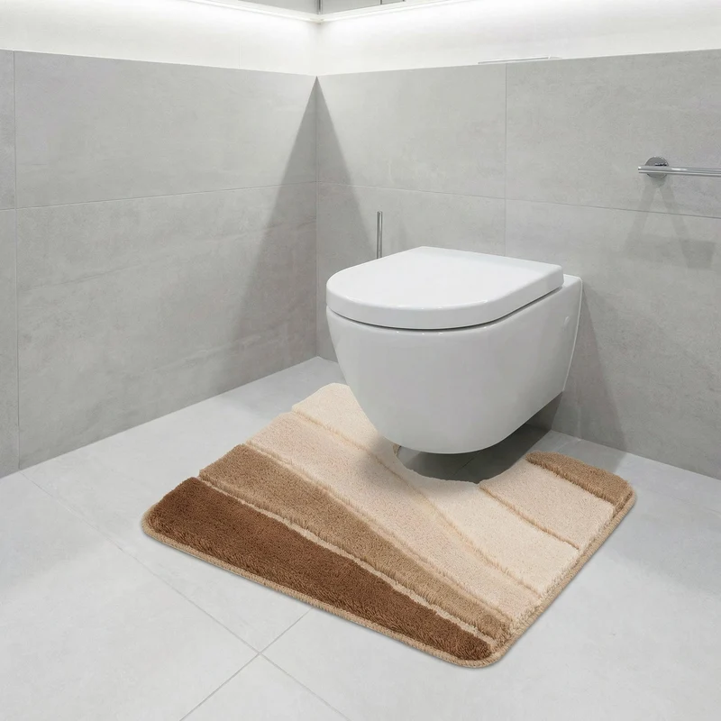 WC-Vorleger OCEAN Taupe 55 x 50 cm mit Ausschnitt