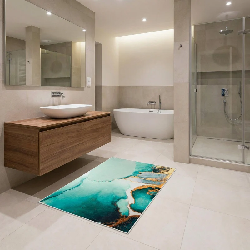 Badteppich TEAL Petrol 60 x 90 cm