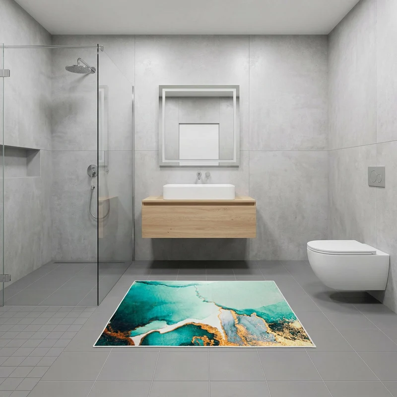 Badteppich TEAL Petrol 70 x 120 cm