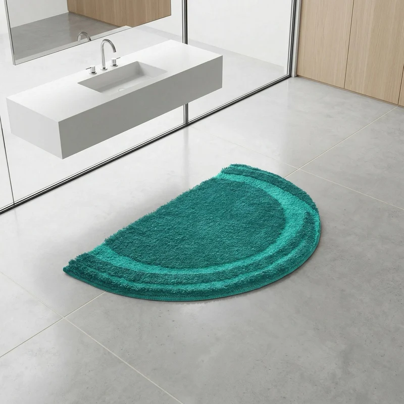 Badteppich MYSTIC Petrol 45 x 70 cm halbrund