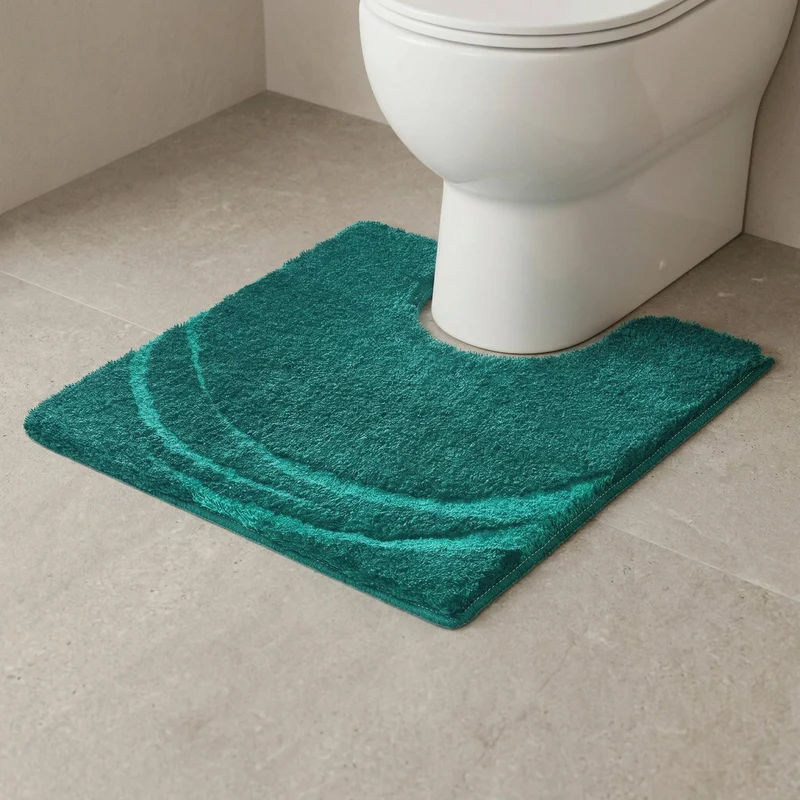 WC-Vorleger MYSTIC Petrol 55 x 55 cm mit Ausschnitt