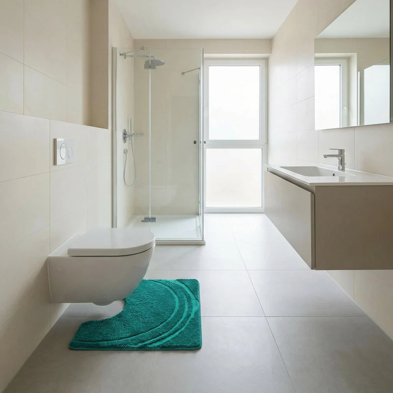 WC-Vorleger MYSTIC Petrol 55 x 55 cm mit Ausschnitt