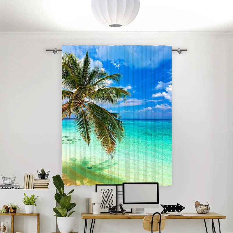 Vorhang Motiv "Palme Meer"