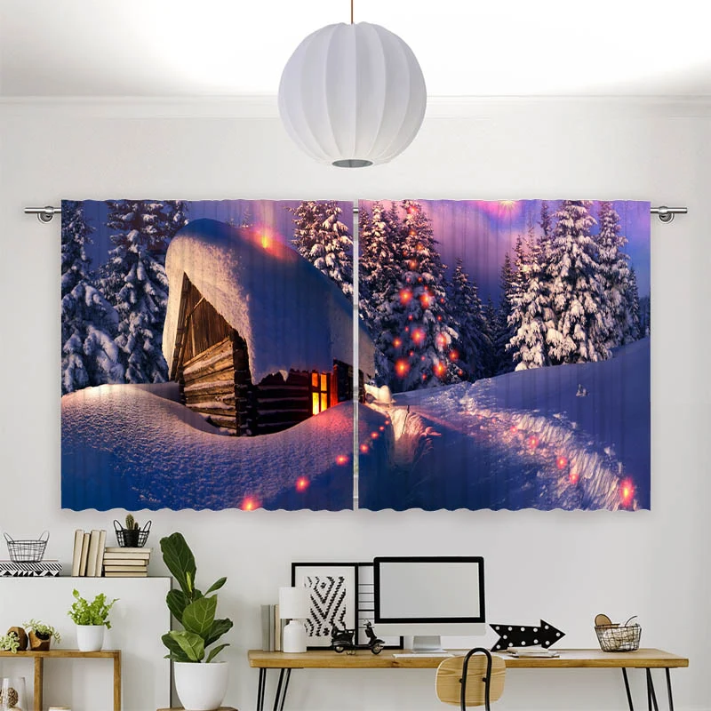 Vorhang Motiv "Schneehuette Winterlandschaft"