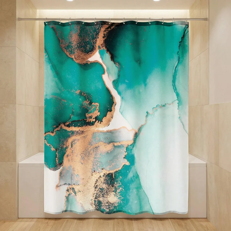 Duschvorhang Textil TEAL Petrol 180 x 200 cm