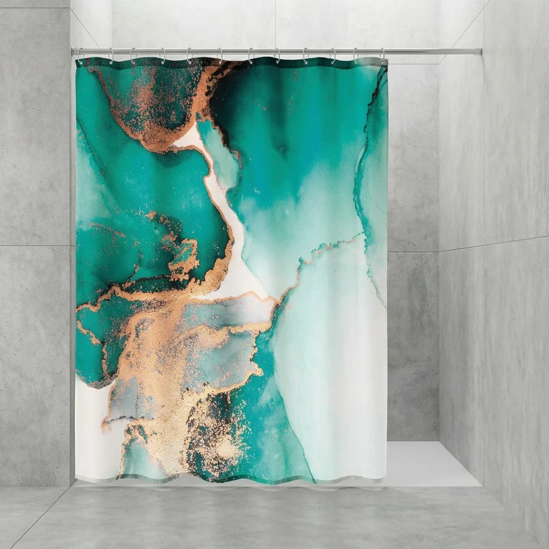 Duschvorhang Textil TEAL Petrol 180 x 200 cm