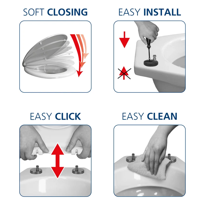 WC-Sitz MARBLE Anthrazit mit Absenkautomatik und Easy Clean