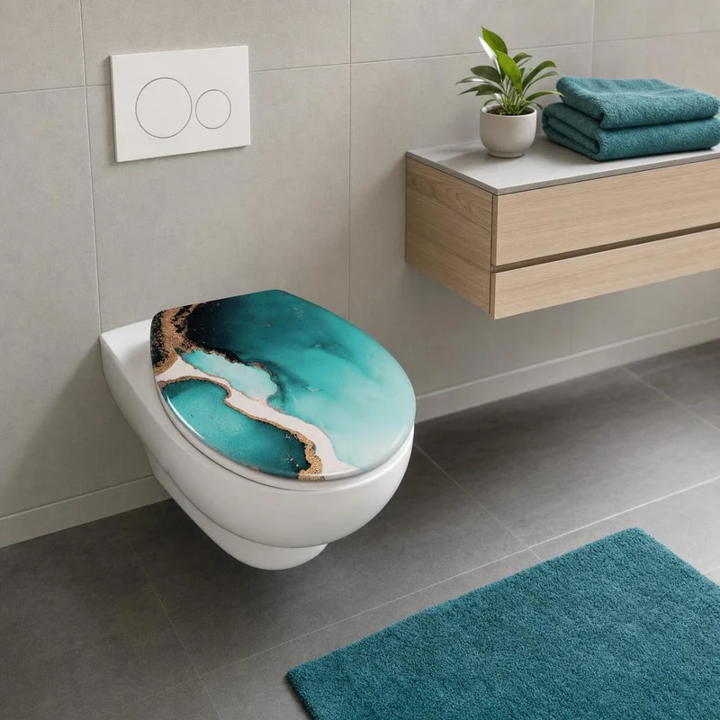 WC-Sitz TEAL Petrol mit Absenkautomatik und Easy Clean