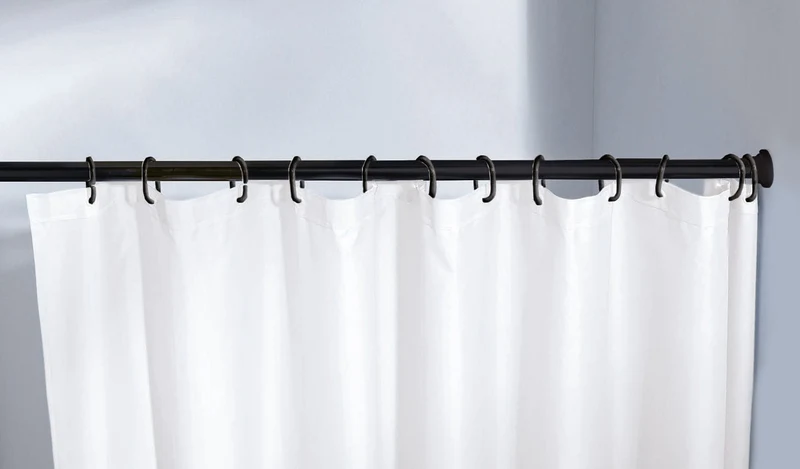 Doppelpack Duschvorhang-Ringe Schwarz Set 24-teilig