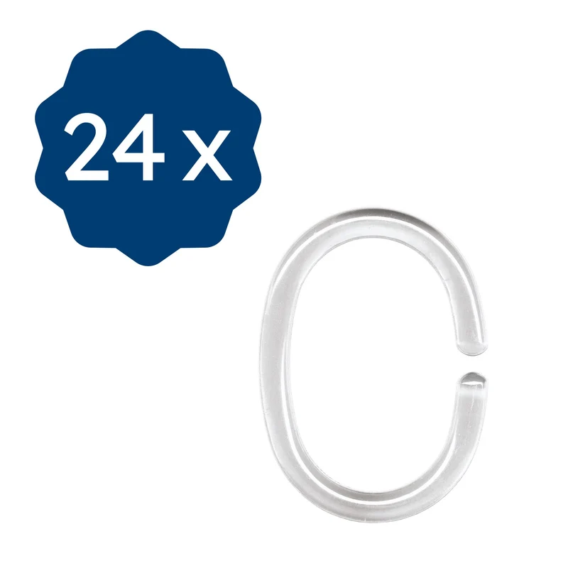 Doppelpack Duschvorhang-Ringe Glasklar Set 24-teilig