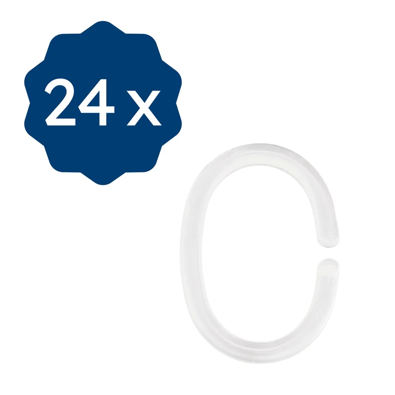 Doppelpack Duschvorhang-Ringe Weiß Set 24-teilig