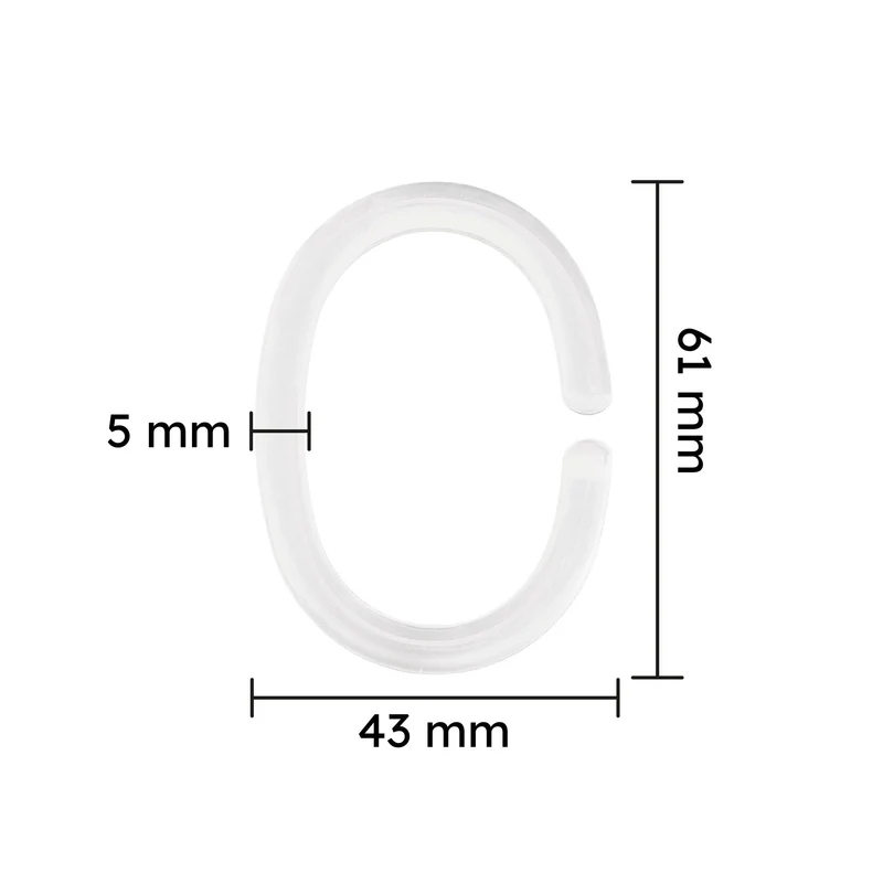 Duschvorhang-Ringe Weiß Set 12-teilig