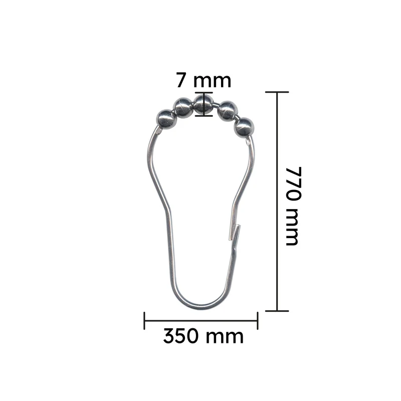 Duschvorhang-Ringe BOCCIA Chromfarben Set 12-teilig