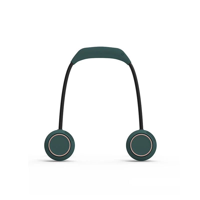 Kjølende handsfree båndvift med doble justerbare luftutløp USB-C ladbar Luvikno