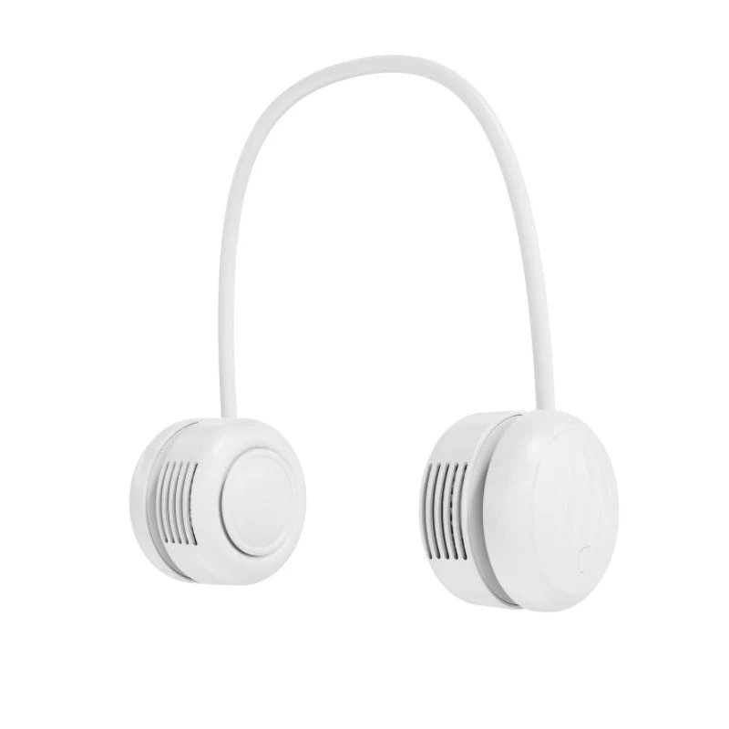 Kjølende handsfree dual-hodet bærbar nakkevifte med fleksibel gåsehals og USB-C opplading Luvikno