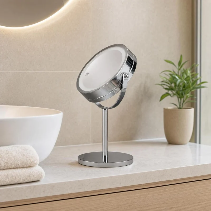 LED-Kosmetikspiegel RECHARGE MIRROR Silberfarben