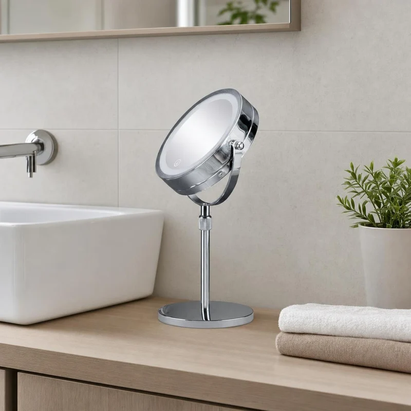 LED-Kosmetikspiegel LEVEL MIRROR Silberfarben