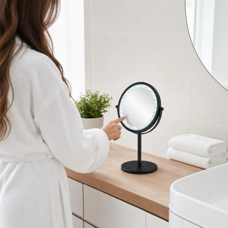 LED-Kosmetikspiegel RECHARGE MIRROR Schwarz