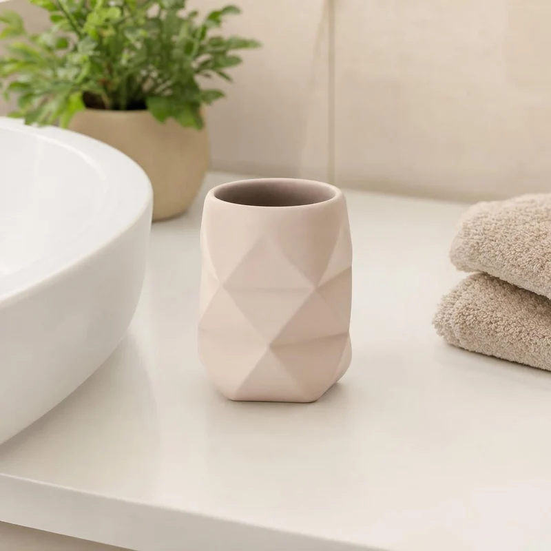 Zahnputzbecher CRACKLE Sandbeige