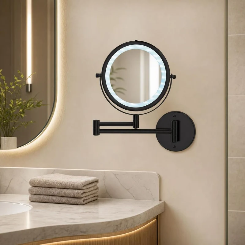 LED-Kosmetikspiegel BRILLIANT MIRROR Schwarz