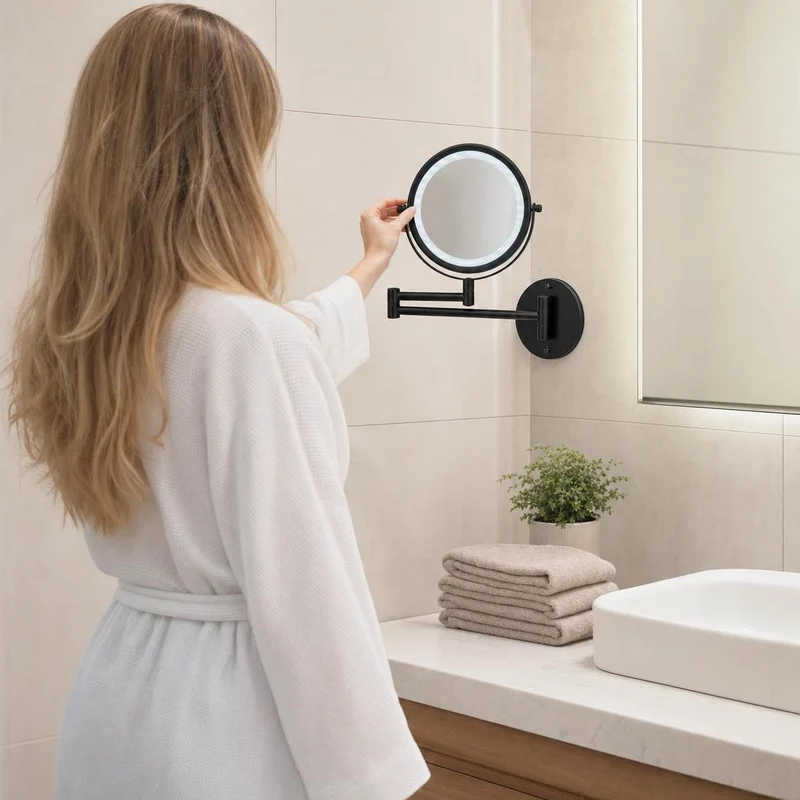 LED-Kosmetikspiegel BRILLIANT MIRROR Schwarz